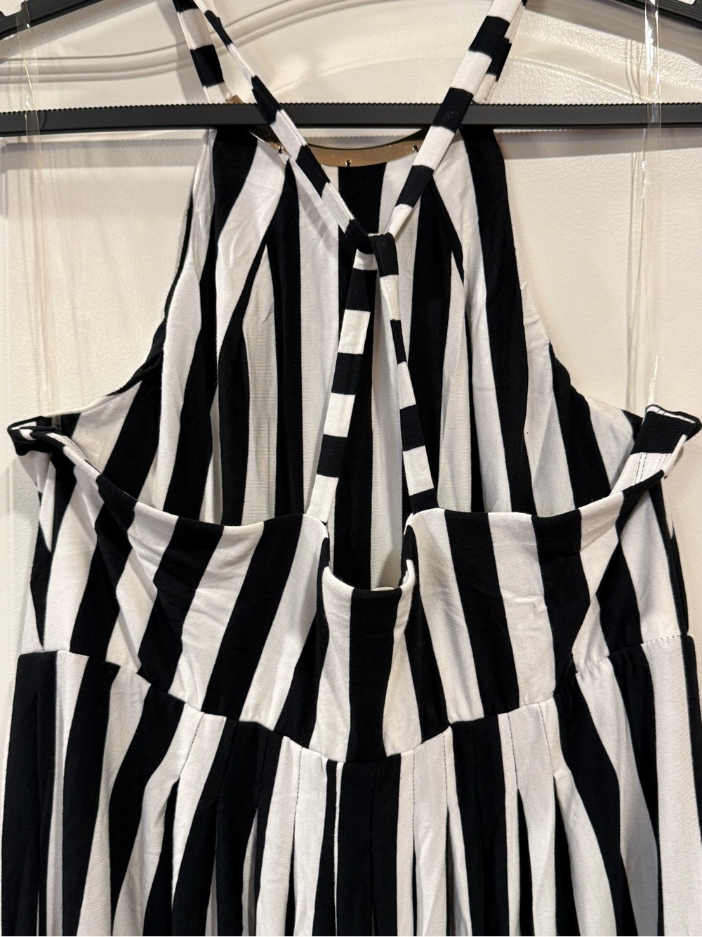 Soma Black and White Vertical Stripe Dress - Picture 3 of 5